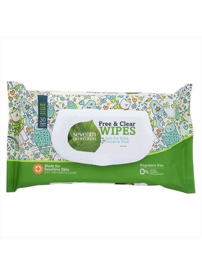 Free and Clear Baby Wipes Travel Pack, 30 Count (Pack of 12)