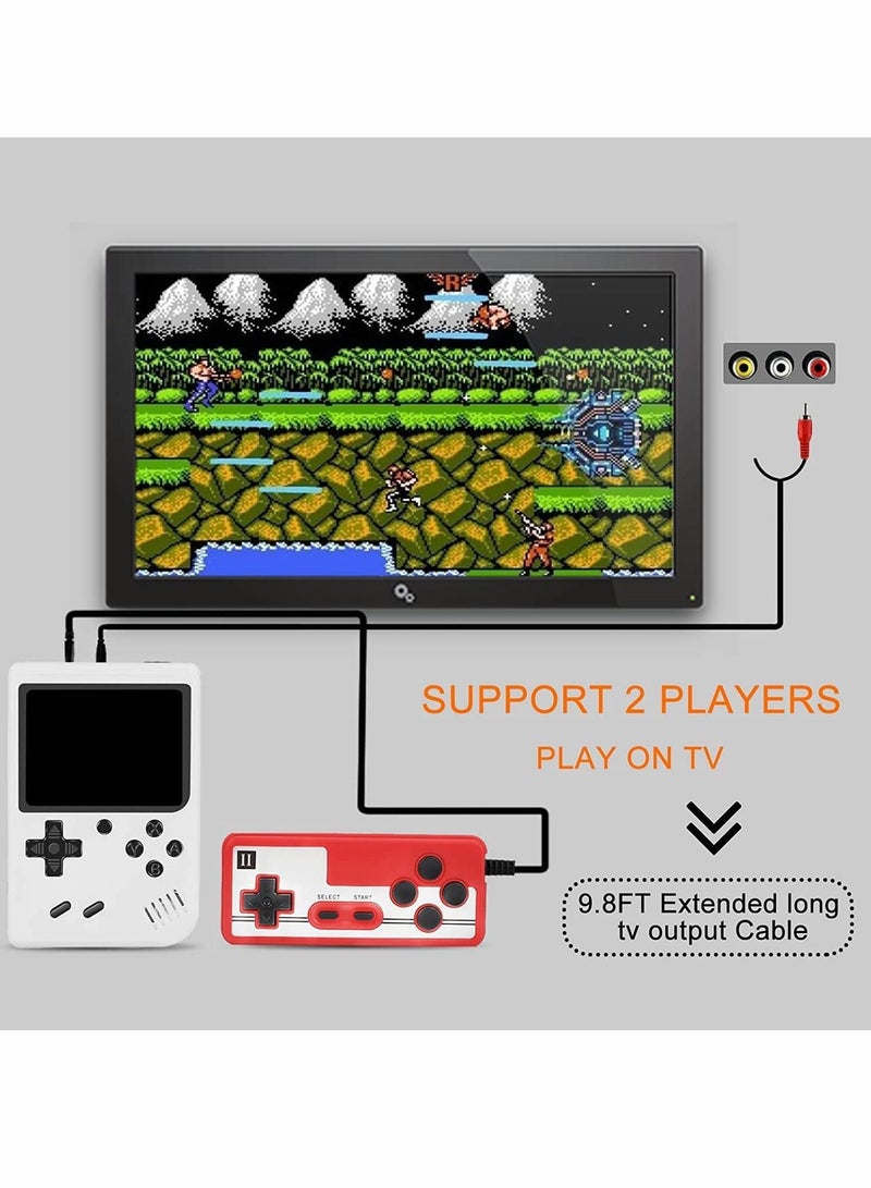 Handheld Game Console 400 Classic FC Games Mini Handheld Game Console with 3.0-Inches Color Screen 1020mAh Rechargeable Battery That Can Connect to TV and Two Players