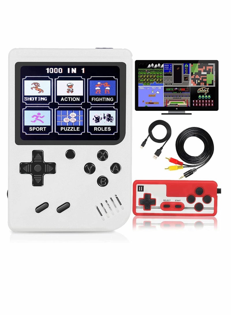 Handheld Game Console 400 Classic FC Games Mini Handheld Game Console with 3.0-Inches Color Screen 1020mAh Rechargeable Battery That Can Connect to TV and Two Players