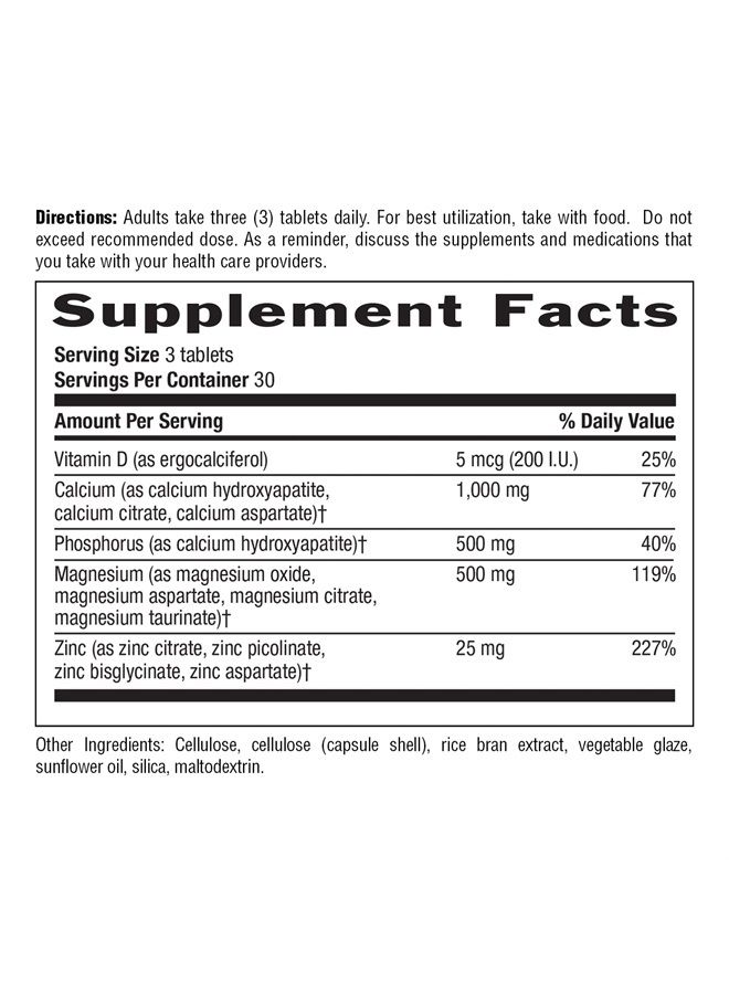 Target Mins Calcium-Magnesium Zinc with Vitamin D, 1000mg/500mg/25mg 90 Count, Certified Gluten Free, Certified Vegan