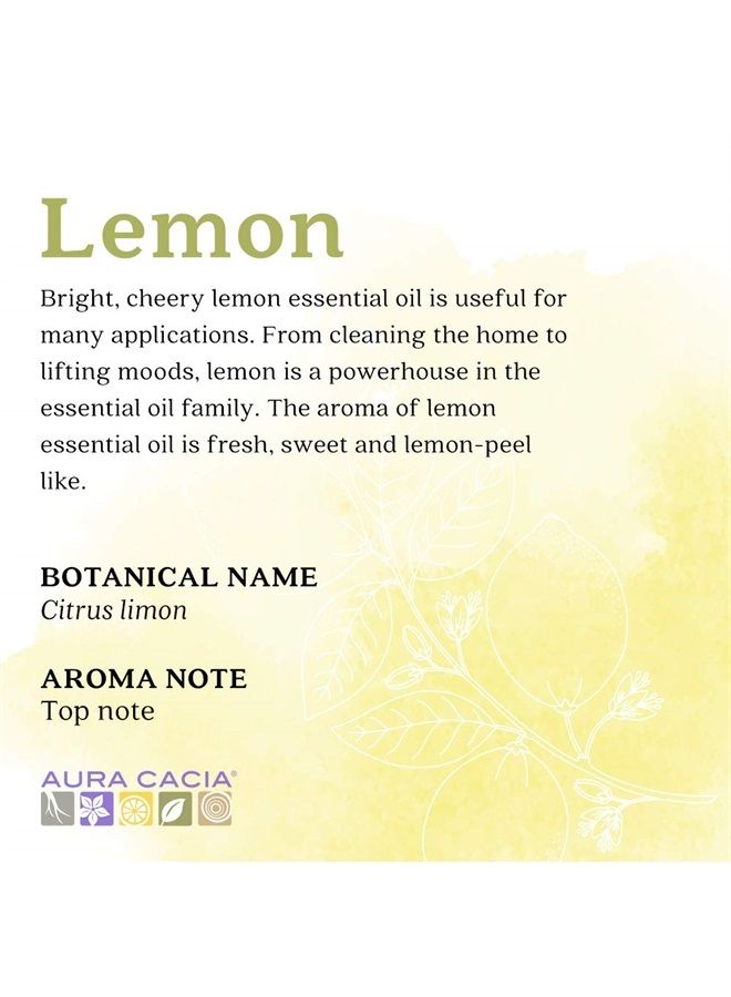 100% Pure Lemon Essential Oil | GC/MS Tested for Purity | 60 ml (2 fl. oz.) | Citrus Limon