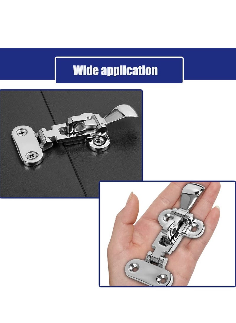 Boat Anti-Rattle Latch, 2pcs 316 Stainless Steel Universal Lockable Hold down Clamp Latch, Solid Construction, Marine Grade Hatch Hardware Fasteners with Screws