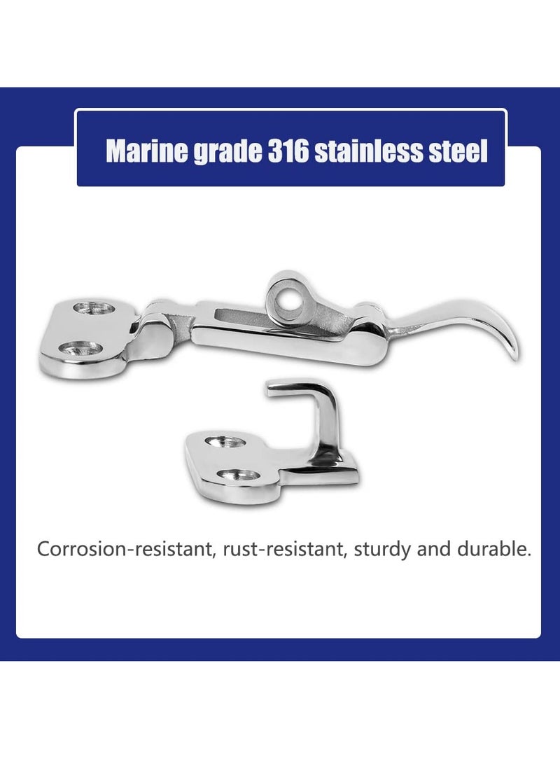 Boat Anti-Rattle Latch, 2pcs 316 Stainless Steel Universal Lockable Hold down Clamp Latch, Solid Construction, Marine Grade Hatch Hardware Fasteners with Screws