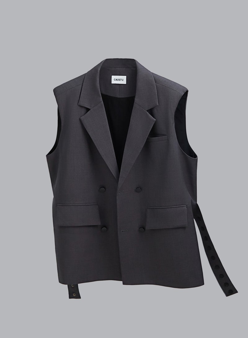 CAOSTU • GRAY WIN SLEEVELESS BLAZER