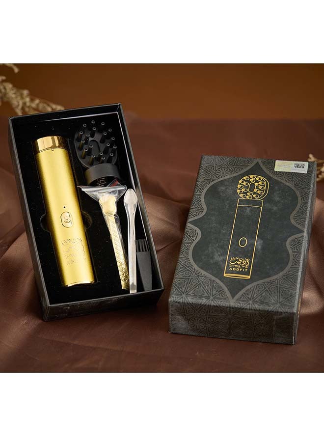 Electric Hair Comb Set Bukhoor Incense Burner Comb And Incense Gold 8x3cm