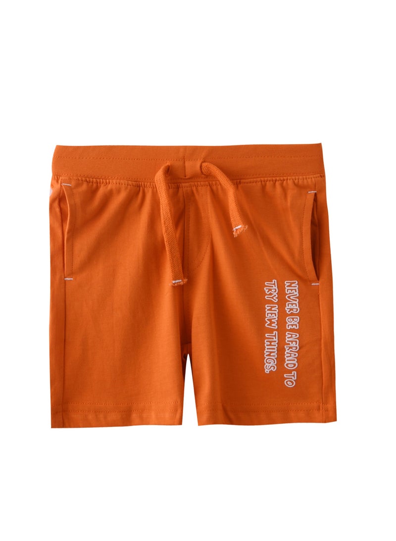 Baby Boys 2 piece Set - T-Shirts & Shorts - Off-While and Orange (100% Cotton)- VJ