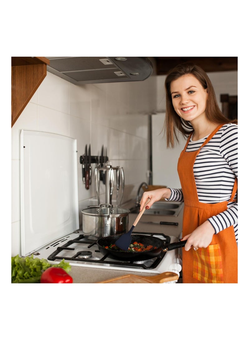 19 Pieces Silicone Kitchenware Utensil Set, Heat Resistant, Non stick, Cooking Tool with Wooden Handles, Silicone Cookware Set, BPA Free, Black
