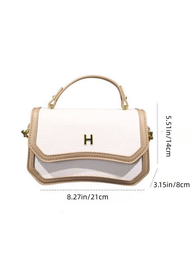 Women's Large Capacity Shoulder Bag, Ladies Contrasting Crossbody Bag Side Bag Carry Bag with 2 Shoulder Straps, Daily Commuter/Banquet/Party/Campus PU Leather Handbag Tote Bags Clutch Bag for Girls