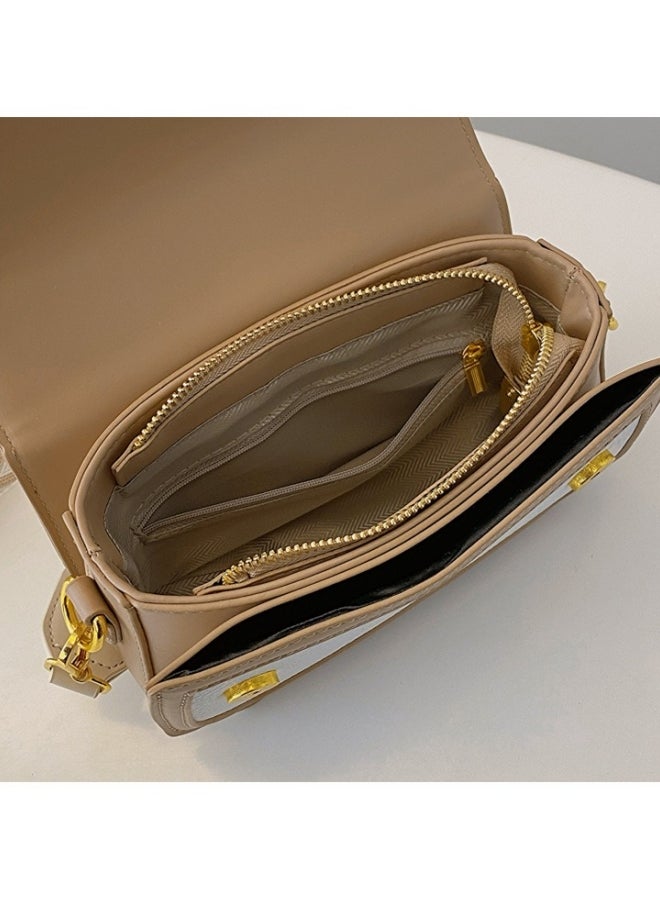 Women's Large Capacity Shoulder Bag, Ladies Contrasting Crossbody Bag Side Bag Carry Bag with 2 Shoulder Straps, Daily Commuter/Banquet/Party/Campus PU Leather Handbag Tote Bags Clutch Bag for Girls