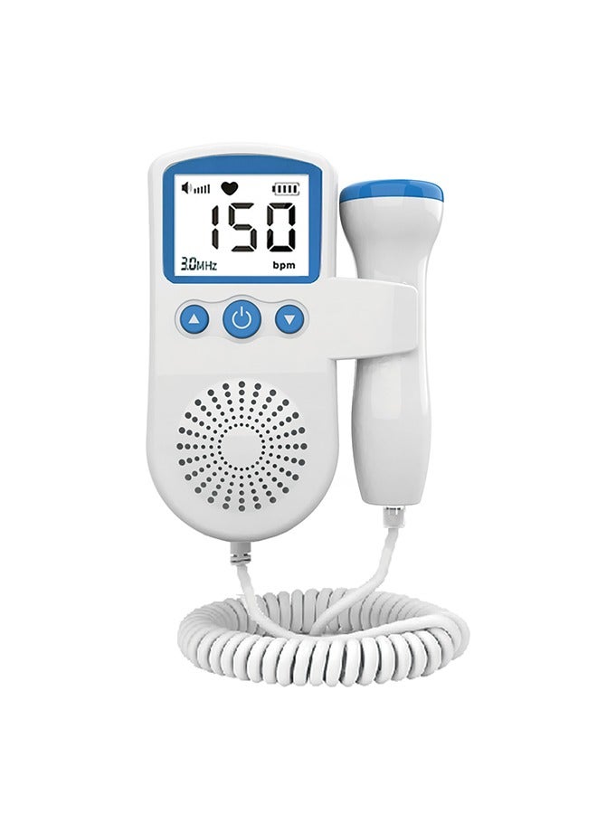 Fetal Heart Rate Detector, Portable Fetal Heart Rate Detector, Home Doppler Meter With LCD Display, For Monitoring Baby's Heartbeat At Home,blue