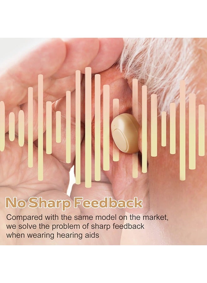Rechargeable Hearing Aids for Seniors & Adults with with Noise Cancelling,Digital Hearing Amplifier with Into Ear No Squealing,Magnetic Contact Charging Box witg LED Power Display