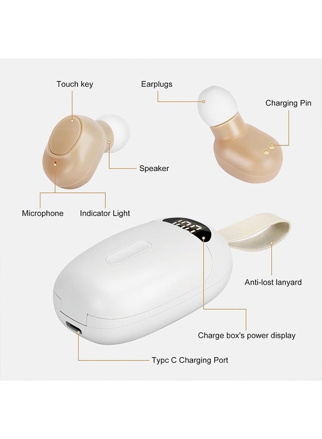 Rechargeable Hearing Aids for Seniors & Adults with with Noise Cancelling,Digital Hearing Amplifier with Into Ear No Squealing,Magnetic Contact Charging Box witg LED Power Display