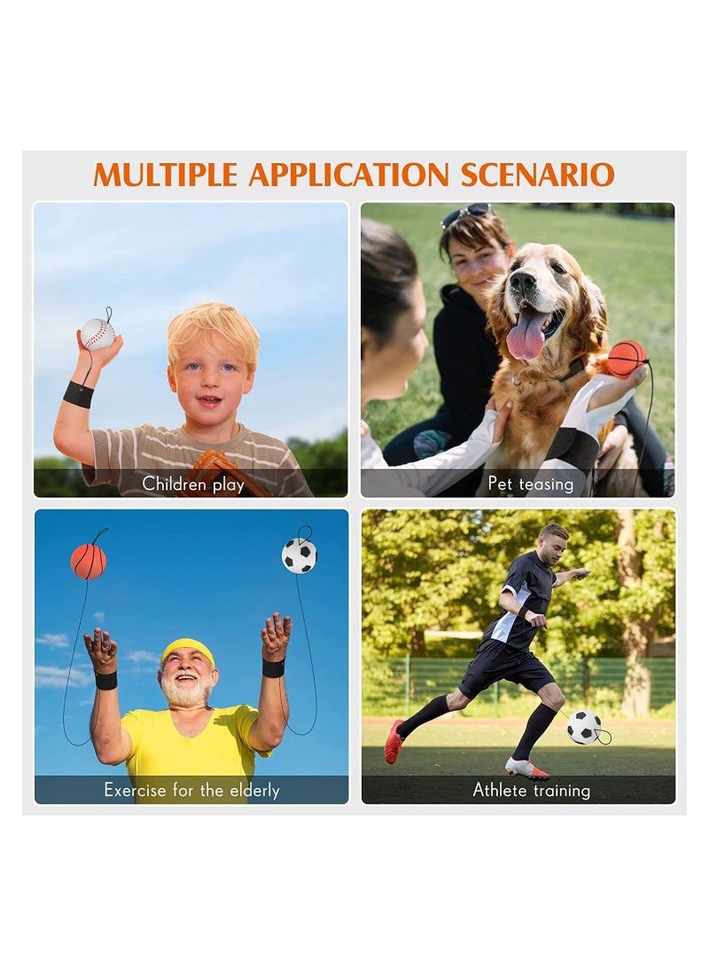 6-Piece Sports Ball Set with Basketball, Baseball, and Football - Rubber Rebound Balls for Kids' Parties, Exercise, and Outdoor Fun