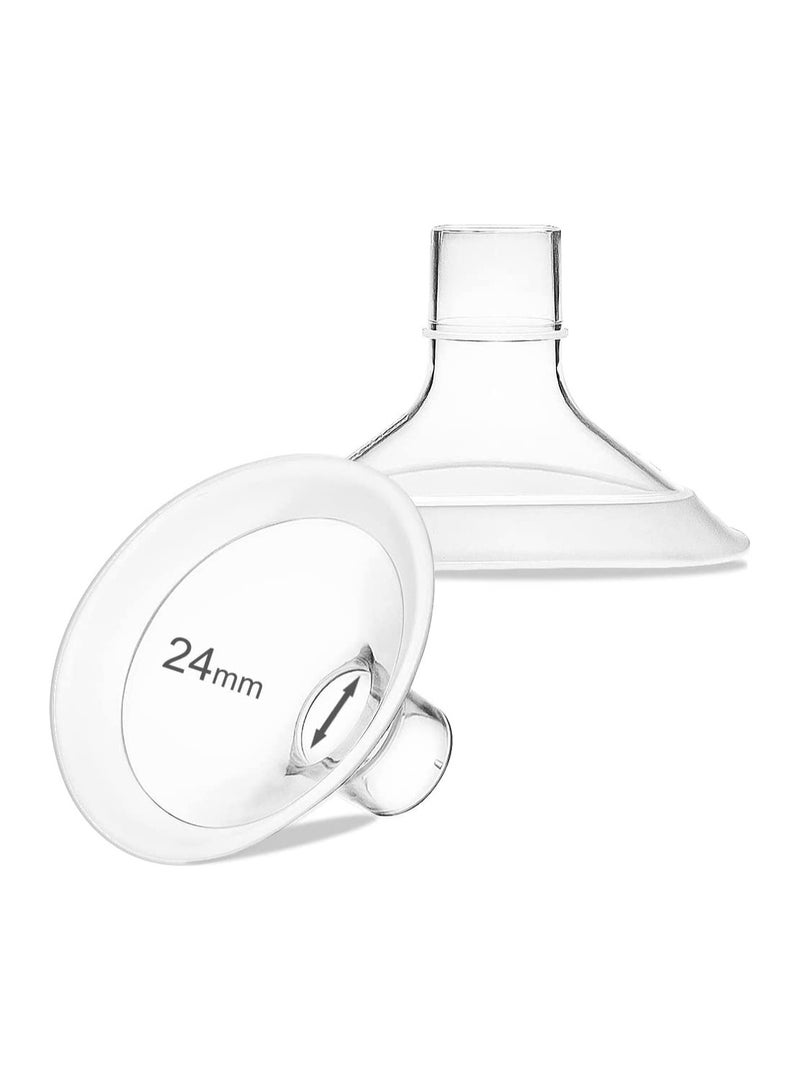 24mm Breast Shields Compatible with Medela Breast Pumps, Includes Personalfit Connector, 1 Pack