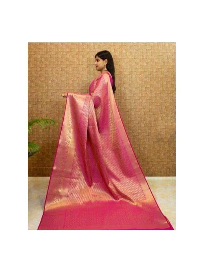 Women's Kanjivaram Soft Silk Saree With Blouse Piece