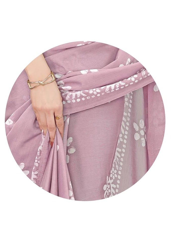 Women's Latest Chiffon Batik Printed Saree with Blouse Piece