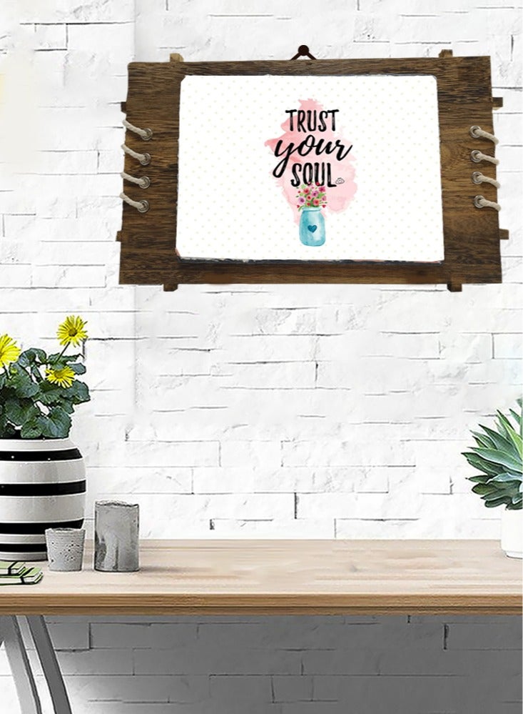 Protective Printed White Rectangle Shape Marble Photo Frame for Table Top Trust Your Soul