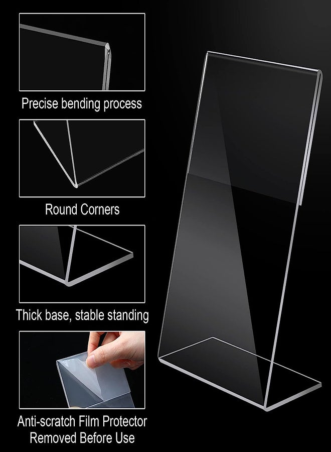 Acrylic Photo Frames 12Pcs Photo Acrylic Sign Holder Clear Flyer Display Stand Slant Back Picture for Home Office Restaurant Desk Photo Display 4x6