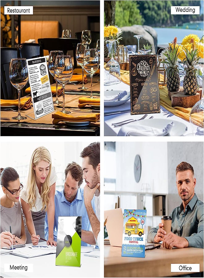Acrylic Photo Frames 12Pcs Photo Acrylic Sign Holder Clear Flyer Display Stand Slant Back Picture for Home Office Restaurant Desk Photo Display 4x6