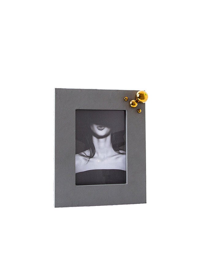 Grey Rectangle & Metal Ball Photo Frame