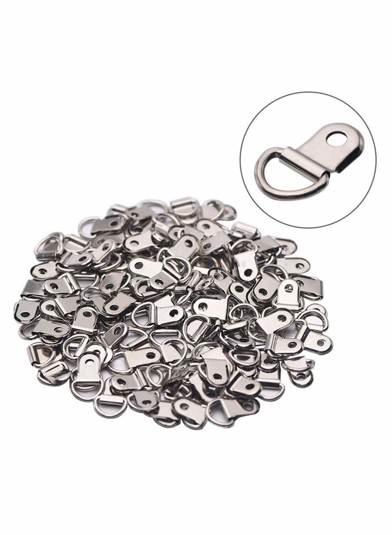 80 Pcs D Ring Picture Frame Hanging Hangers, Wall Bracket Hanger with Screws for or Photo Hanging, Easy to Install