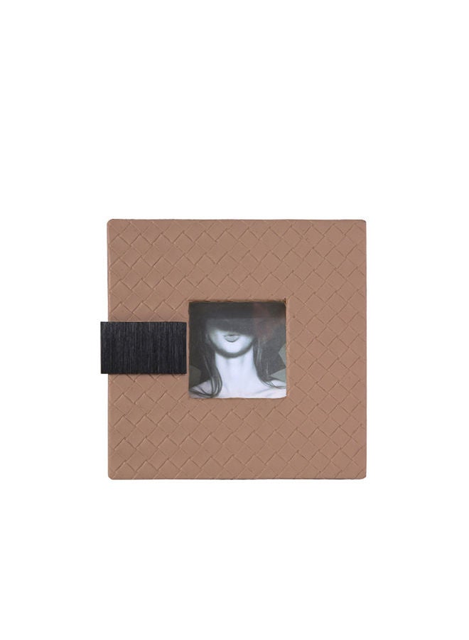 Light Coffee Textile Texture Photo Frame-B