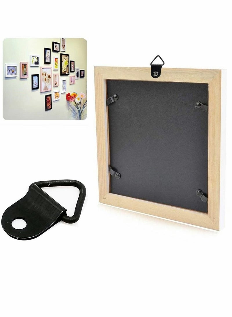 100 Pcs Picture Hooks Kit D Ring Frame Hanging Hangers Canvas Hook Wall Bracket Hanger with Screws for Mirrors, Hanging, Artwork, Hook, Black