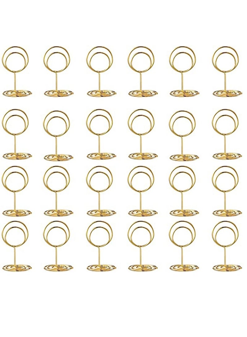 24 pcs Place Card Holder Memo Clip Photo Table Number Gold Holder, Stand, Paper Menu Stand