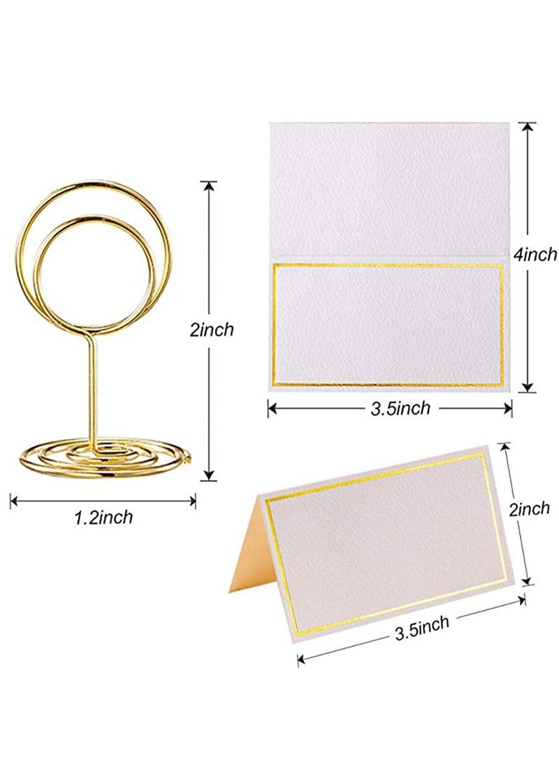 24 pcs Place Card Holder Memo Clip Photo Table Number Gold Holder, Stand, Paper Menu Stand