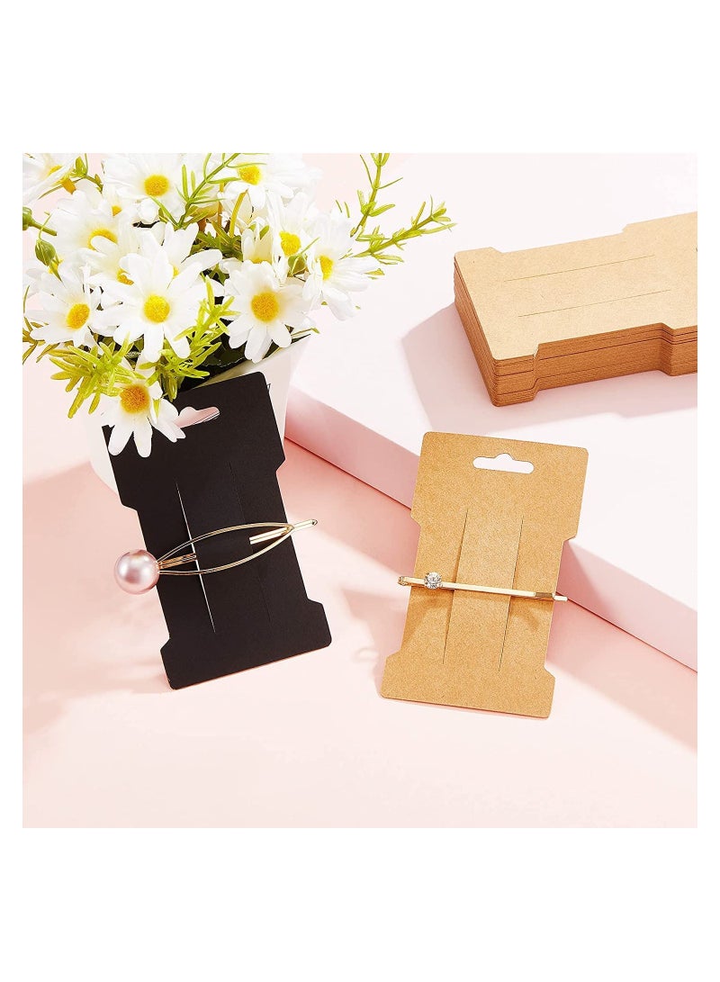 120 Pieces Hair Cl120 Pieces Hair Clip Display Cards 6x10 cm Kraft Paper Hair Bow Holder Cards Rectangular Clip Collecting Cardboard for Hair Bow Barrettes Accessories Display and Organizing, 3 Colors