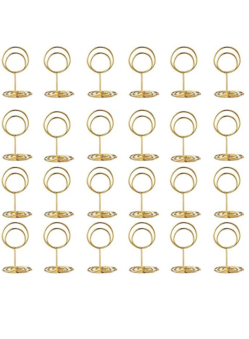 24 pcs Place Card Holder Memo Clip Photo Table Number Gold Holder, Stand, Paper Menu Stand