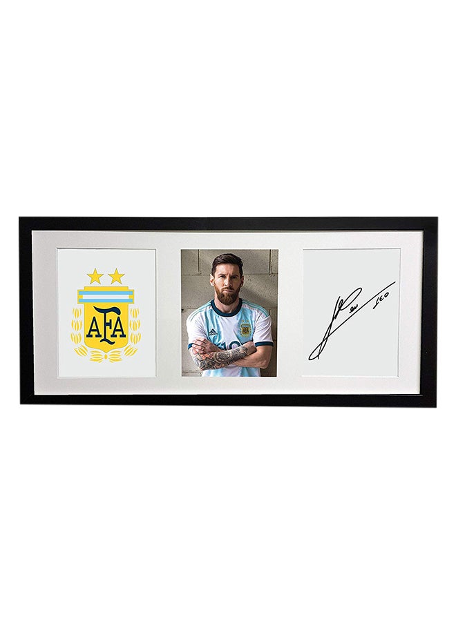 Messi Autographed Framed Poster Multicolour