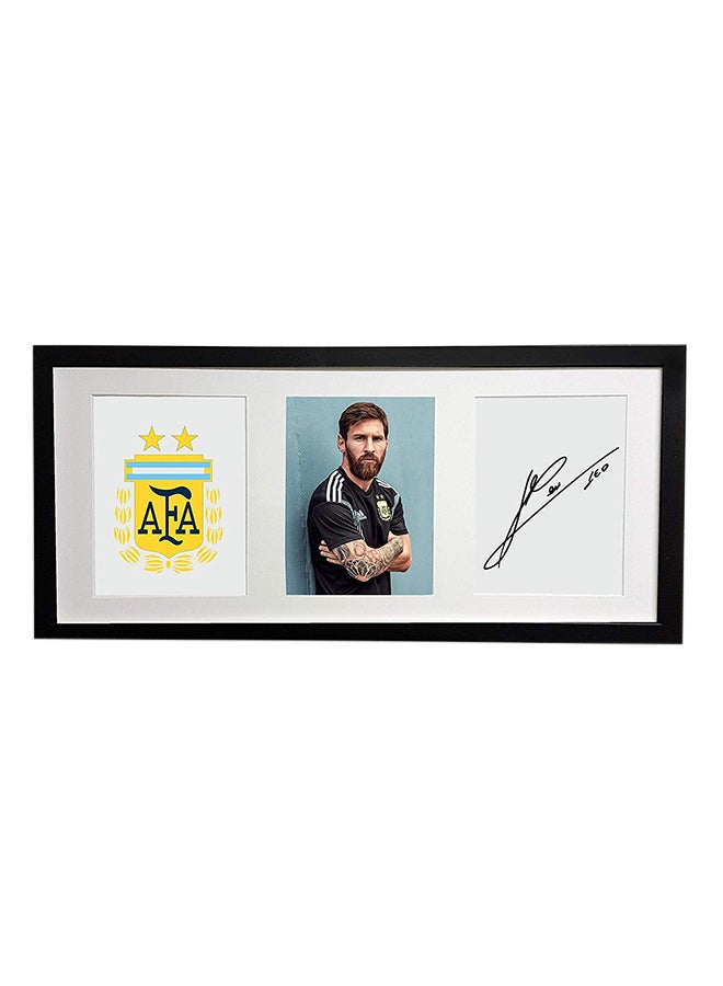 Messi Autographed Framed Poster Multicolour