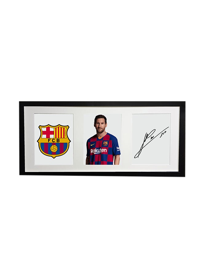 Messi Autographed Framed Poster Multicolour