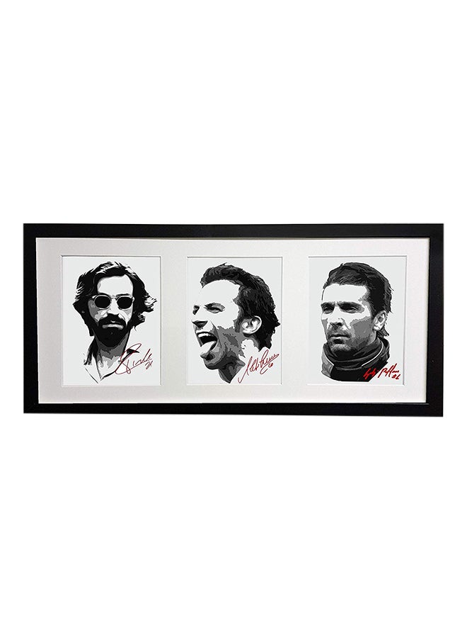 Juventus Legends(Buffon-Del Piero-Pirlo)Autographed  Framed Artwork 50 x 23cm