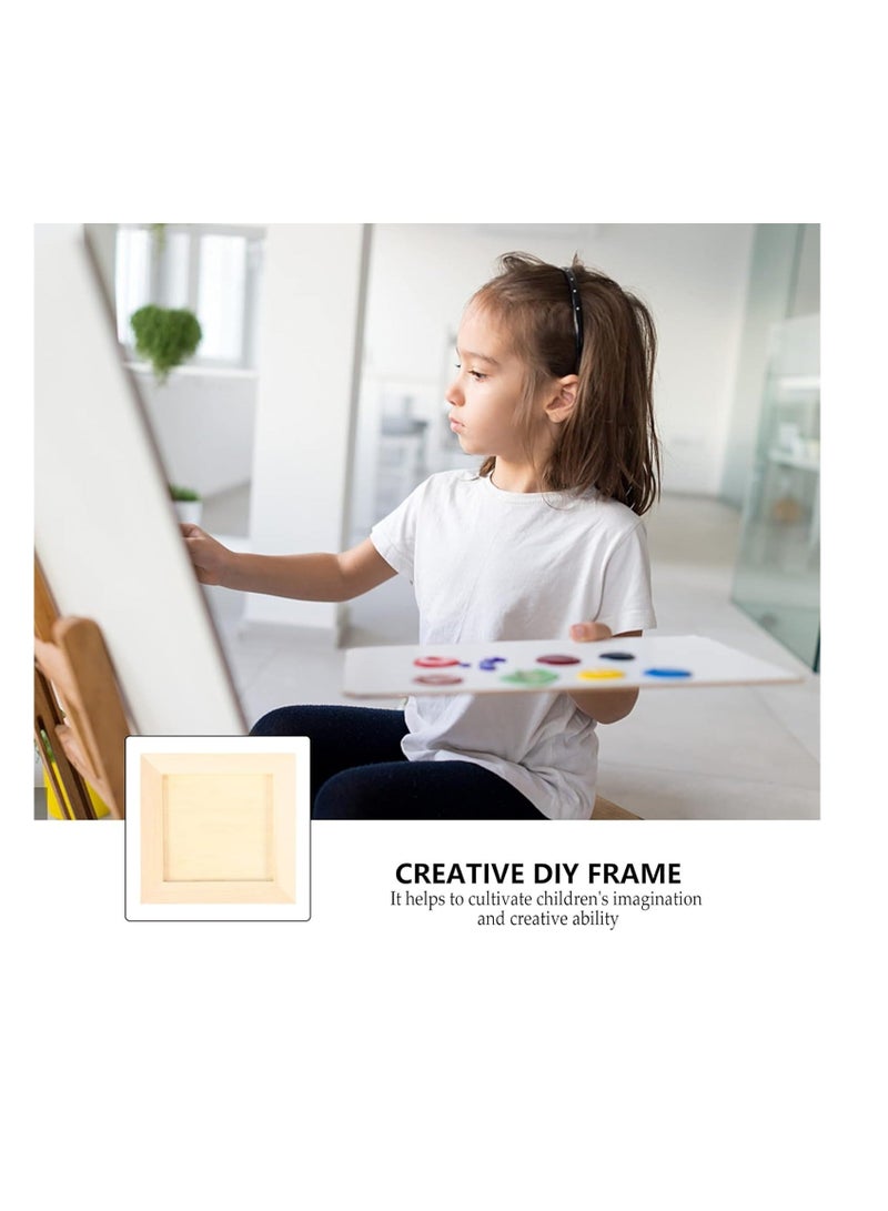 Wooden Picture Frames, Unleash Creativity with 6 DIY-Perfect 4.7x4.7 inch Unfinished Wood Photo Frames for Kids and Adults. Ideal for Arts, Crafts, and DIY Painting Projects