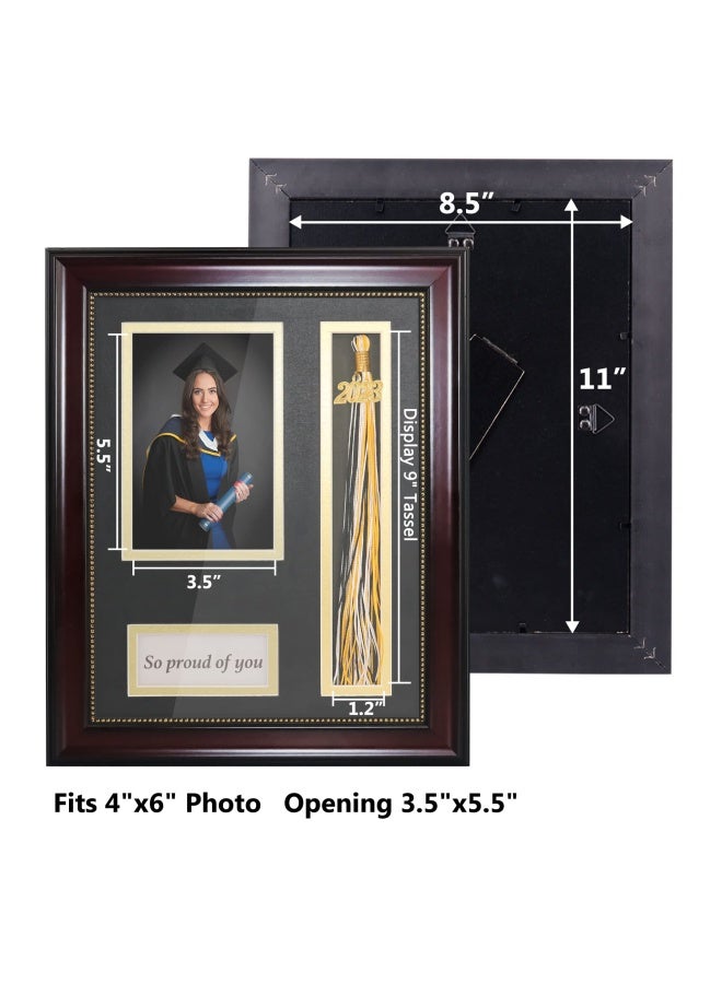 11x14 Inch Certificate Document Frame with Black Gold Double Mat for 8.5x11 Inch Picture Real Glass