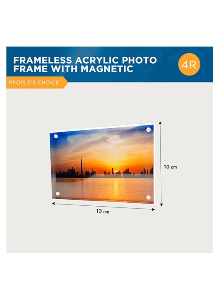 Creative Planet 4R Acrylic Photo Frame. An elegant picture frame of high clarity modern stylish & transparent organize and protect your photos great gift for birthday girlfriend (Pack of 3)