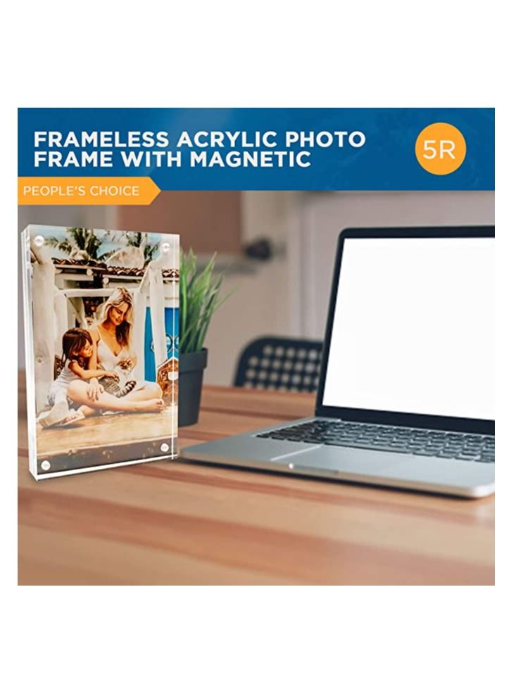 Creative Planet 5R Acrylic Photo Frame. An Elegant Picture Frame of High Clarity, Modern Stylish & Transparent. Organize and Protect Your Photos, Great Gift for Birthday, Girlfriend, Husband, Wife.