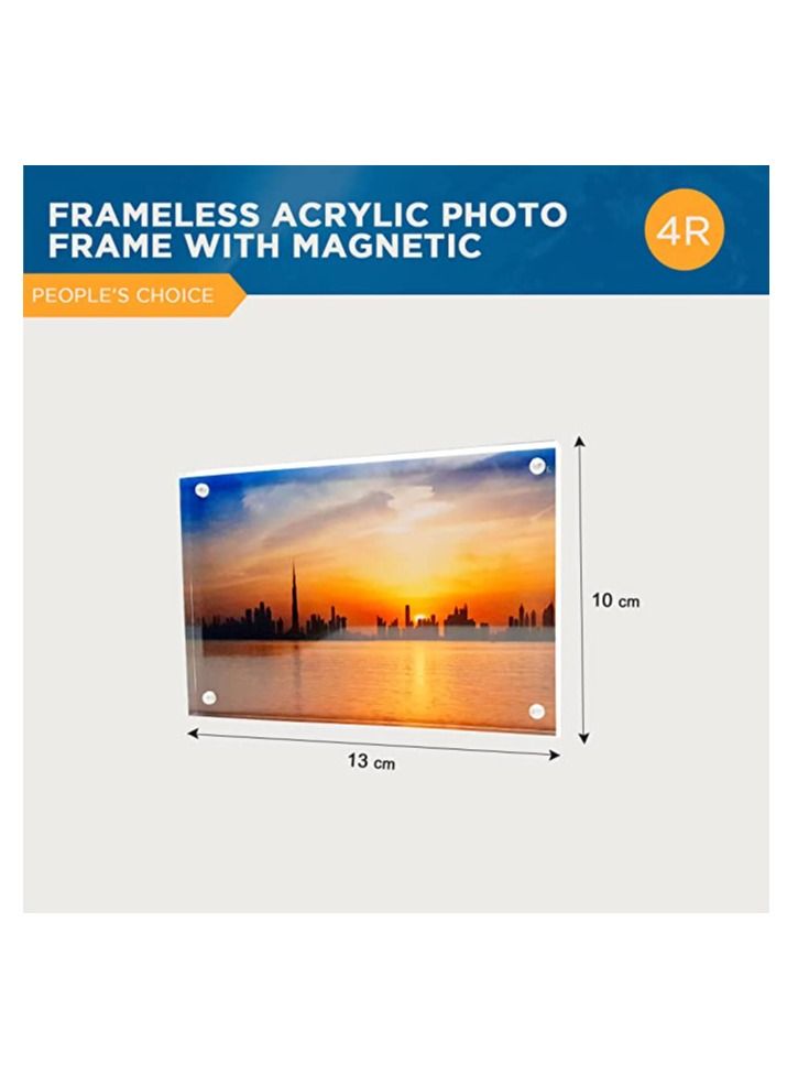 Creative Planet 4R Acrylic Photo Frame. An Elegant Picture Frame of High Clarity, Modern Stylish & Transparent. Organize and Protect Your Photos, Great Gift for Birthday, Girlfriend, Husband, Wife.