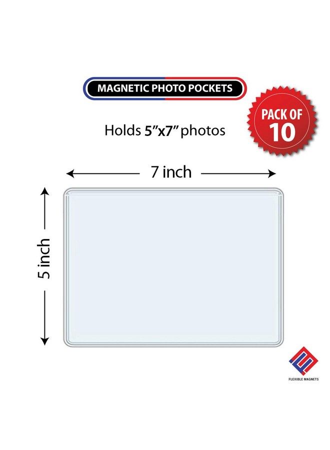 Magnetic Photo Holders For Refrigerator Magnetic Photo Picture Frames White Magnetic Photo Pockets Holds 5X7 Photos (10)