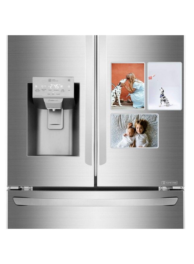 Magnetic Photo Holders For Refrigerator Magnetic Photo Picture Frames White Magnetic Photo Pockets Holds 5X7 Photos (10)