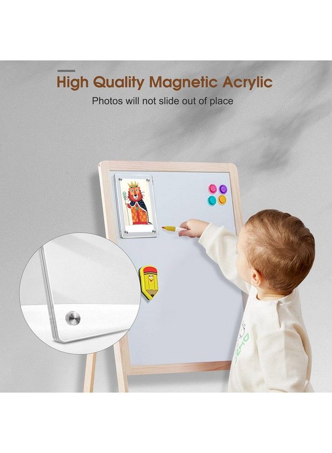 [4 Pack] Acrylic Magnetic Photo Frame For 3Inch Film Double Sided Fridge Picture Frame For Fujifilm Instax Mini 11 12 Evo 40 Mini Link 2 Printer Film Polaroid Instant Film Clear