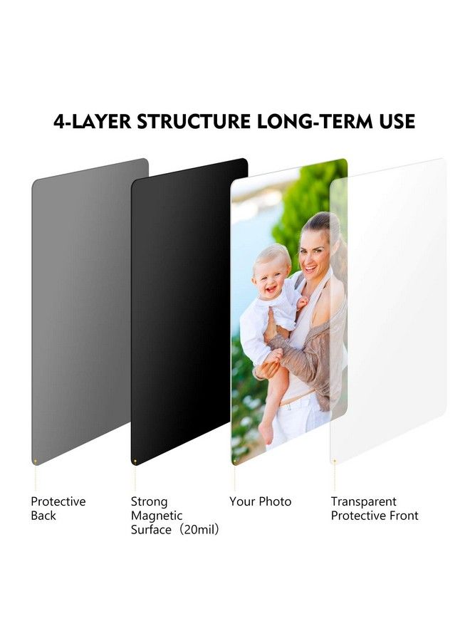 Pack Of 15 Magnetic Picture Frame With Clear Pocket 4 X 6 Inches Refrigerator Photo Holder For Fridge Office Cabinet Locker Black