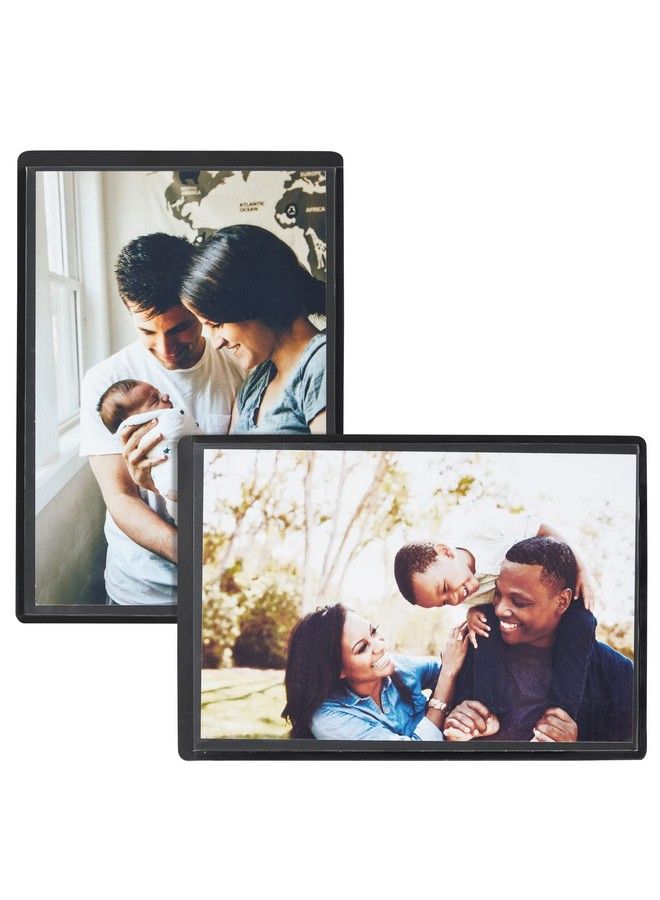 15 Pack 4X6 Black Magnetic Picture Frames For Refrigerator With Clear Cover