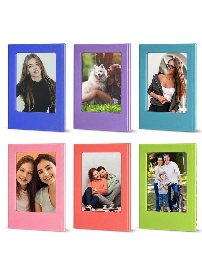 6 Packs Magnetic Photo Picture Frame Refrigerator Magnets Holds 3.5 X 2.6 Inch Colorful Mini Table Picture Frames Fridge Magnetic Photo Frames Compatible With Fujifilm Instax Small Polaroid