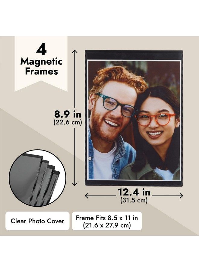 4 Pack Magnetic Photo Frames 8.5X11 For Refrigerator Artwork Family Pictures