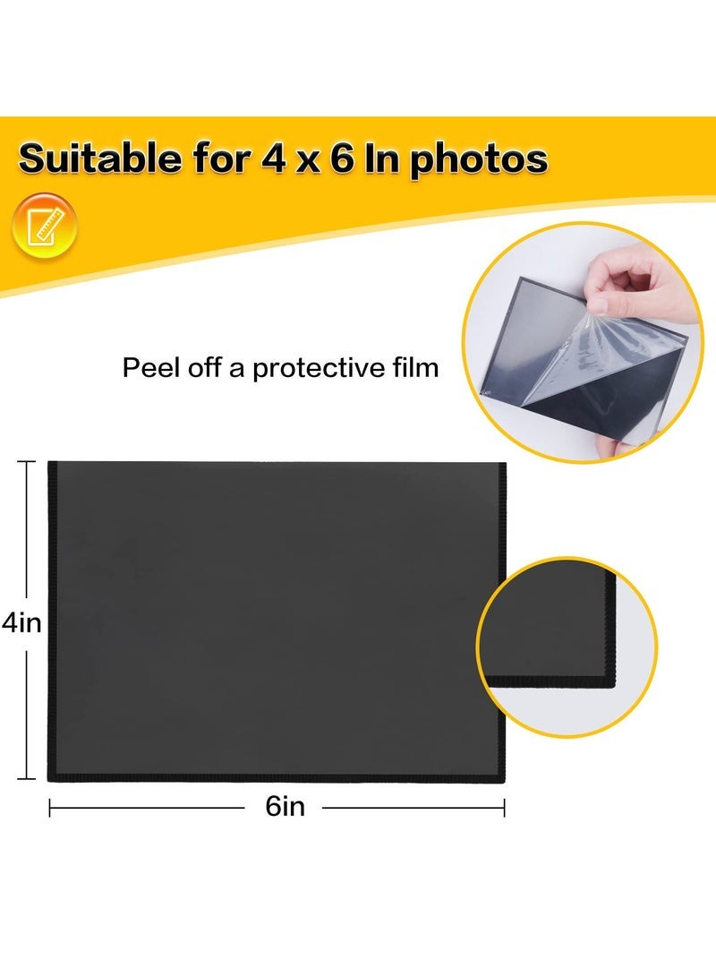 Picture Frames for Refrigerator - 4x6 Inches of Black Magnetic Photo Frames with the Plastic Sleeves, Pockets for Your Pictures, Use it on a Fridge, Locker, Cabinet or Dishwasher (15 Units)