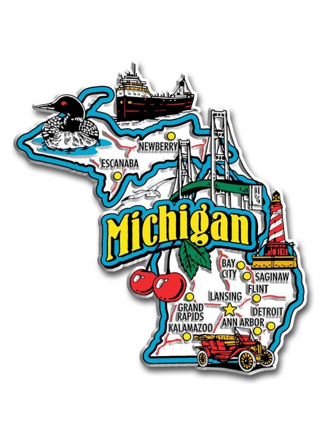 Michigan State Jumbo Map Magnet