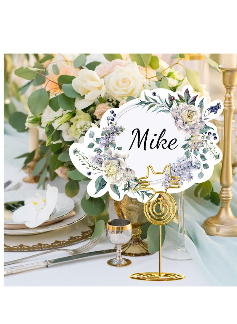 24PCS Place Card Holders, Table Number Holders,  Wedding Name Stand Display Table Number Holder Photo Place Holder Sign Food Cards Stand for Party Restaurants Cafe Desk (cat-gold)